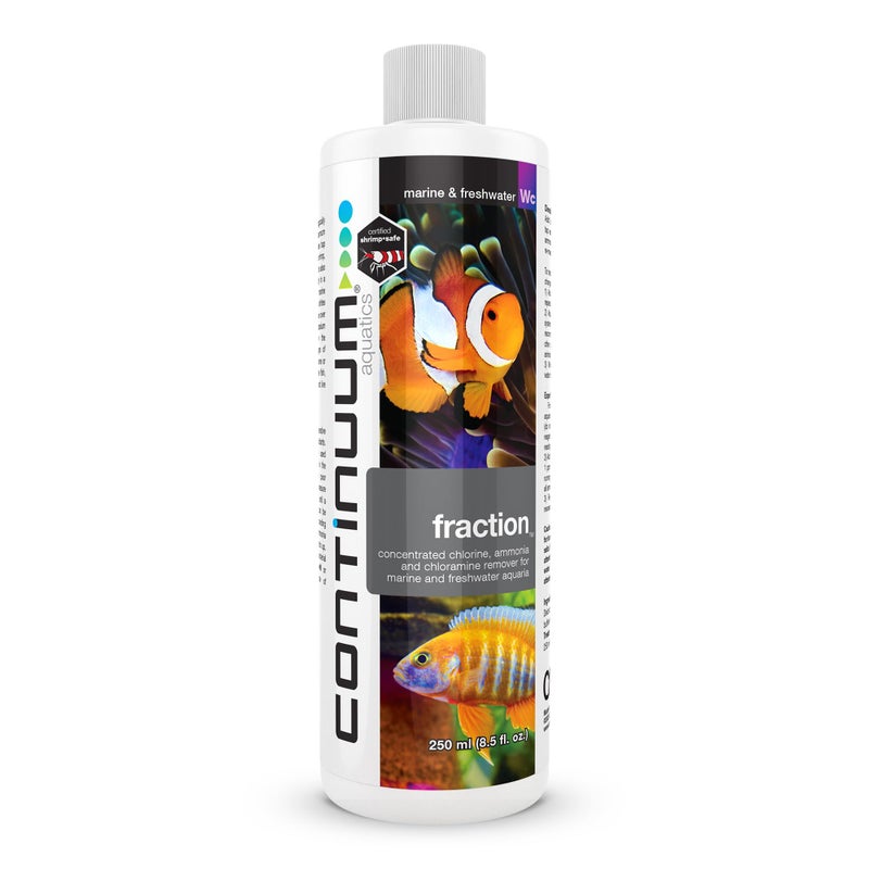 Continuum Aquatics Fraction Water Conditioner for Freshwater & Marine Aquariums â€“ Removes Ammonia, Chlorine & Chloramines â€“ Supports Aquarium Balance â€“ Advanced Water Treatment, 250 ml - Image 1
